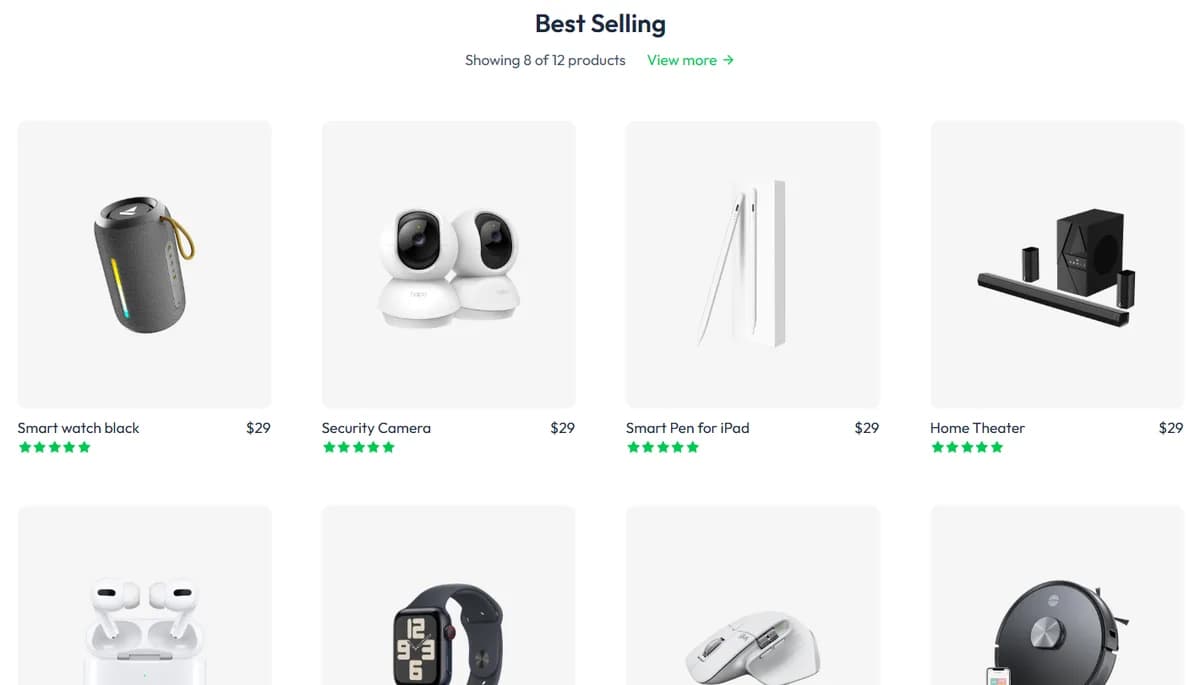 Gadget template — Best-selling products
