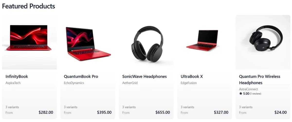 Minimal template — Featured products